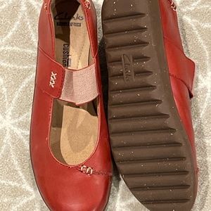 Clarks Mary Jane ballet flat dark red 7.5